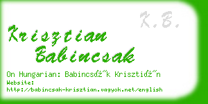 krisztian babincsak business card